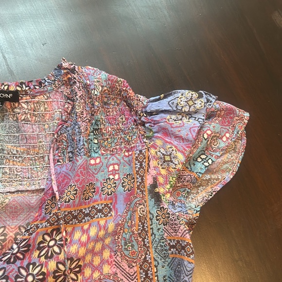 Dear John Multicolour Short Sleeve Peasant Boho Top - Picture 14 of 14